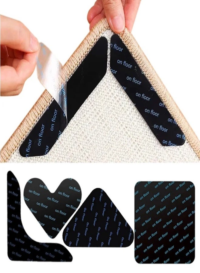 ارواق لاصقات زوايا السجاد المضادة للانزلاق – قابلة للغسل وإعادة الاستخدام – اختر الكمية: 4 / 6 / 8 / 10 / 12 / 16 قطع - Image 2