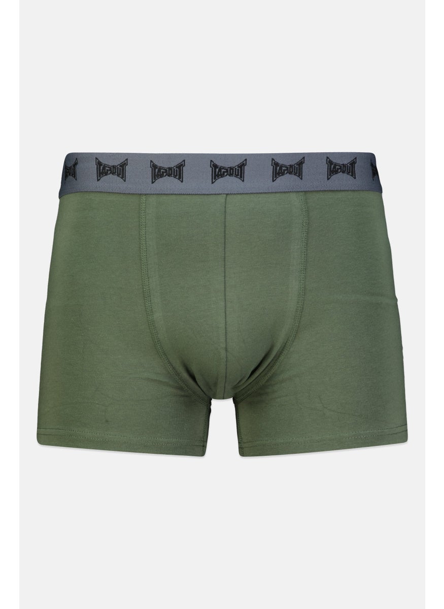 TapouT - Men 3 Pieces Brand Logo Boxer Brief, Olive/Black - Image 1