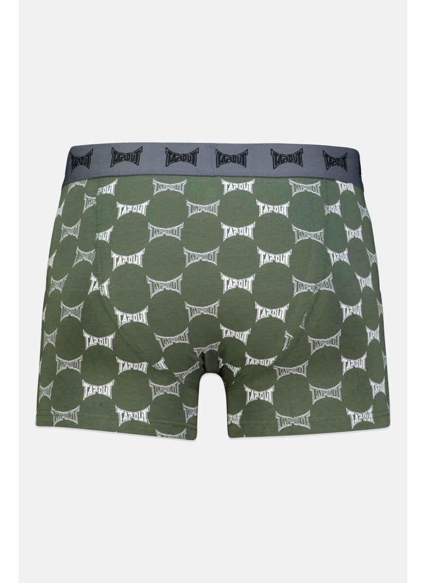 TapouT - Men 3 Pieces Brand Logo Boxer Brief, Olive/Black - Image 1
