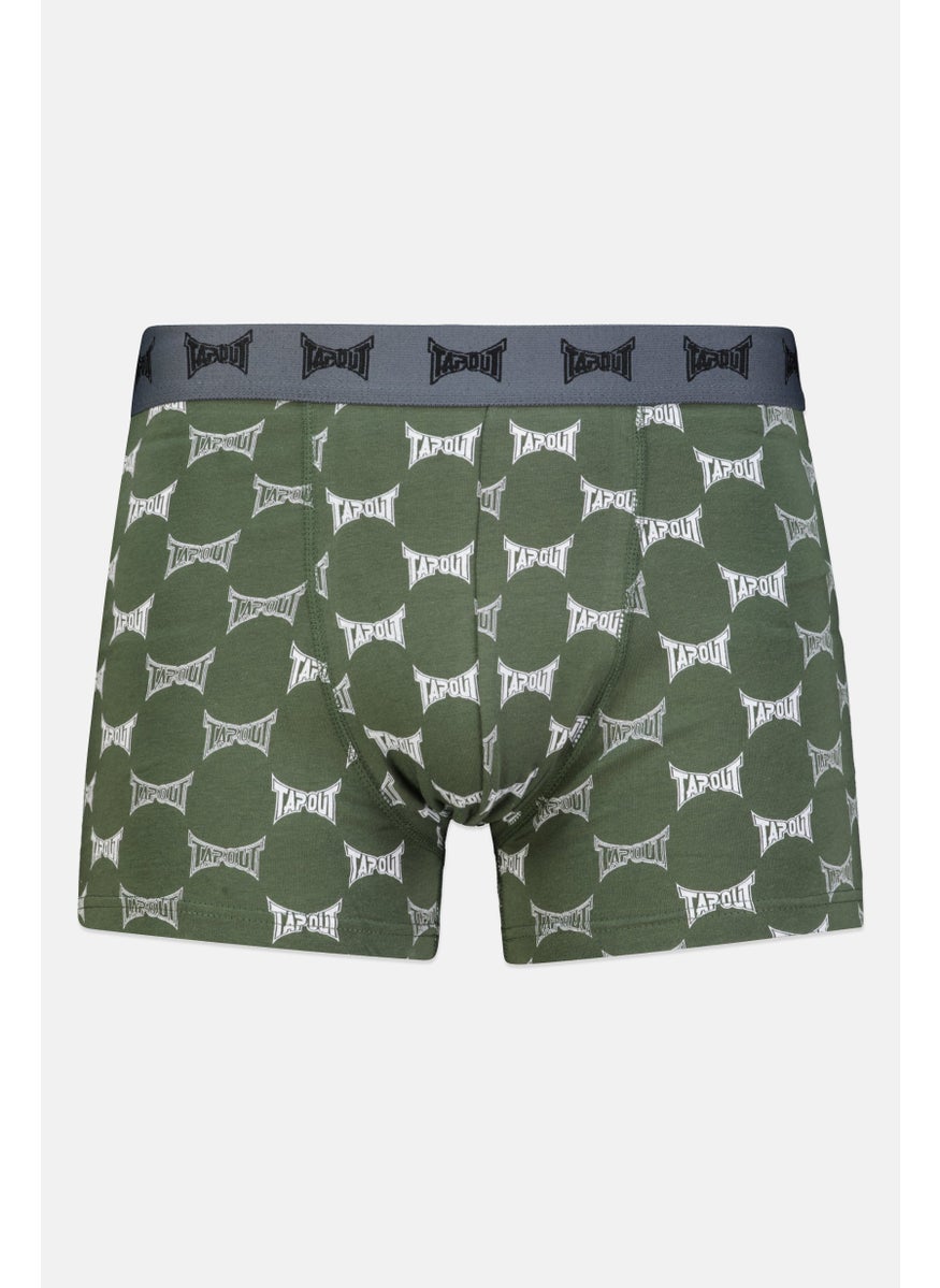 TapouT - Men 3 Pieces Brand Logo Boxer Brief, Olive/Black - Image 1