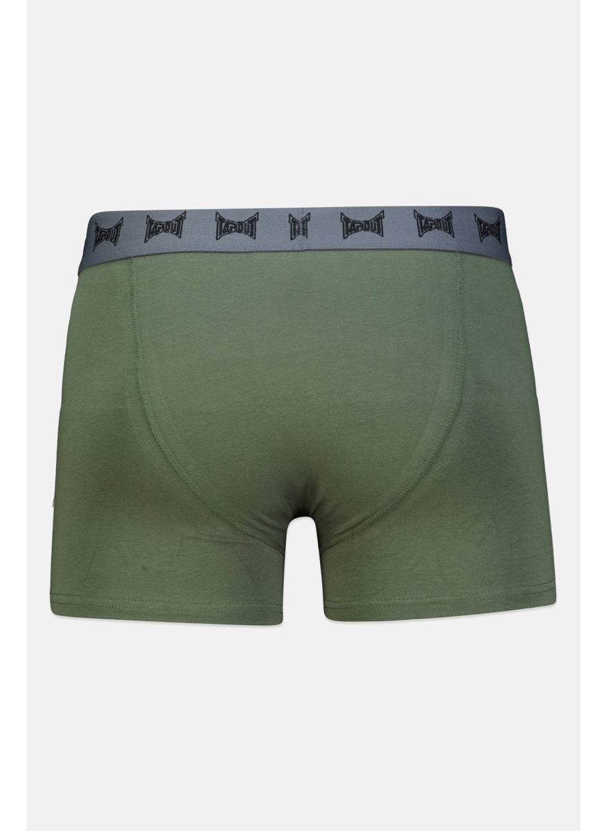 TapouT - Men 3 Pieces Brand Logo Boxer Brief, Olive/Black - Image 1