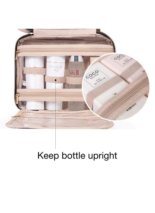 BAGSMART BAGSMART Large Toiletry Bag Travel Bag with Hanging Hook, Water-resistant Makeup Cosmetic Bag Travel Organizer for Accessories, Shampoo, Full Sized Container, Toiletries  - Image 3