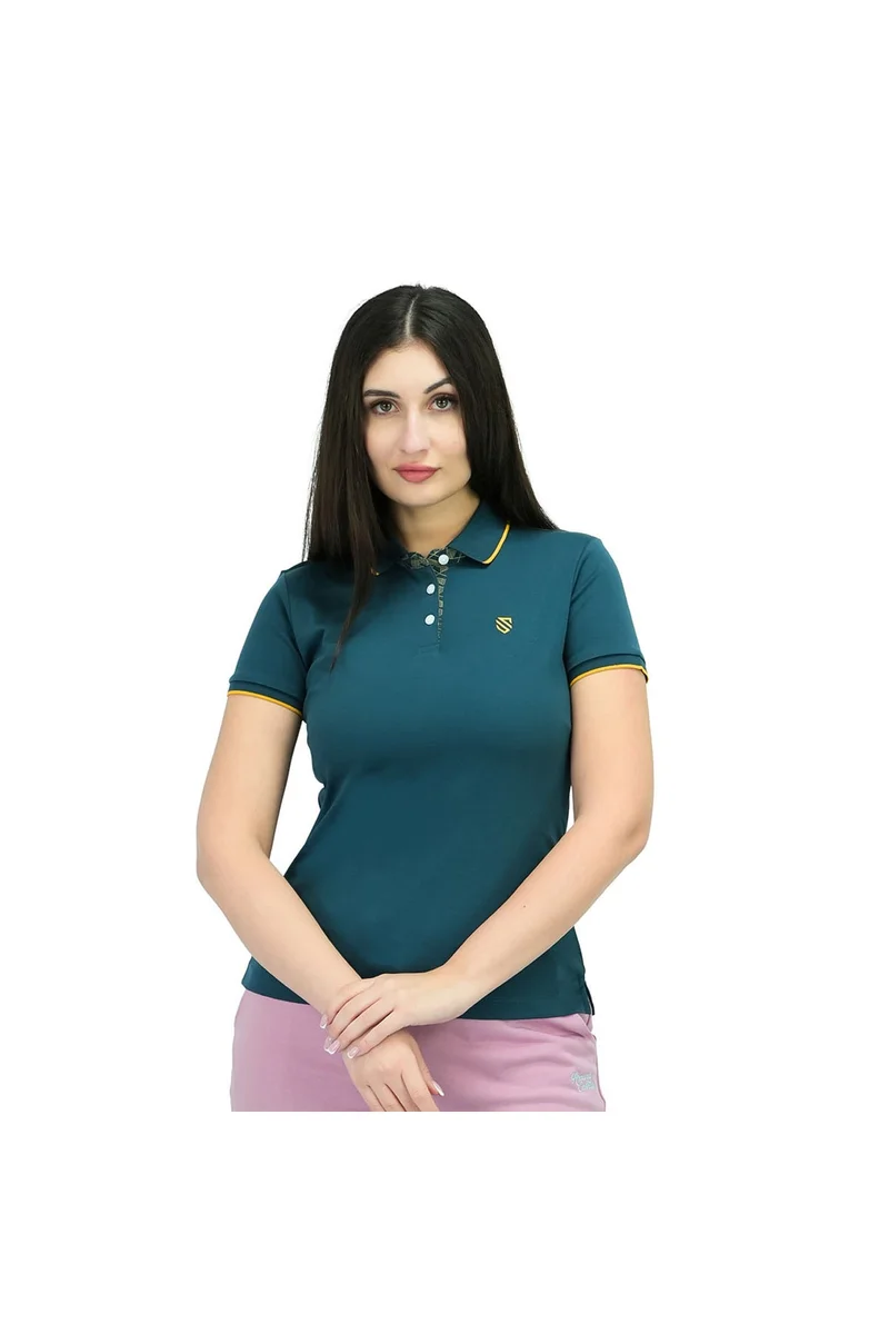 GIORDANO Women's Green Slim Fit Polo Shirt