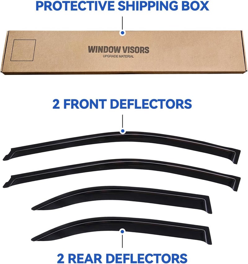 YQAUTEC Window Visors Rain Guards Shield for 2002-2006 Toyota Camry - Image 5