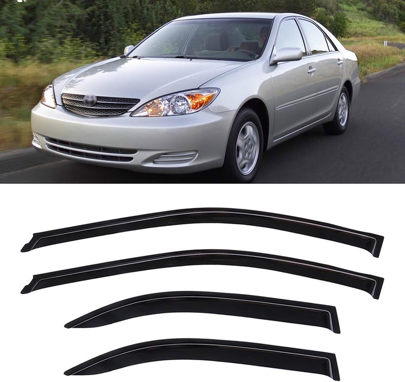 YQAUTEC Window Visors Rain Guards Shield for 2002-2006 Toyota Camry - Image 1
