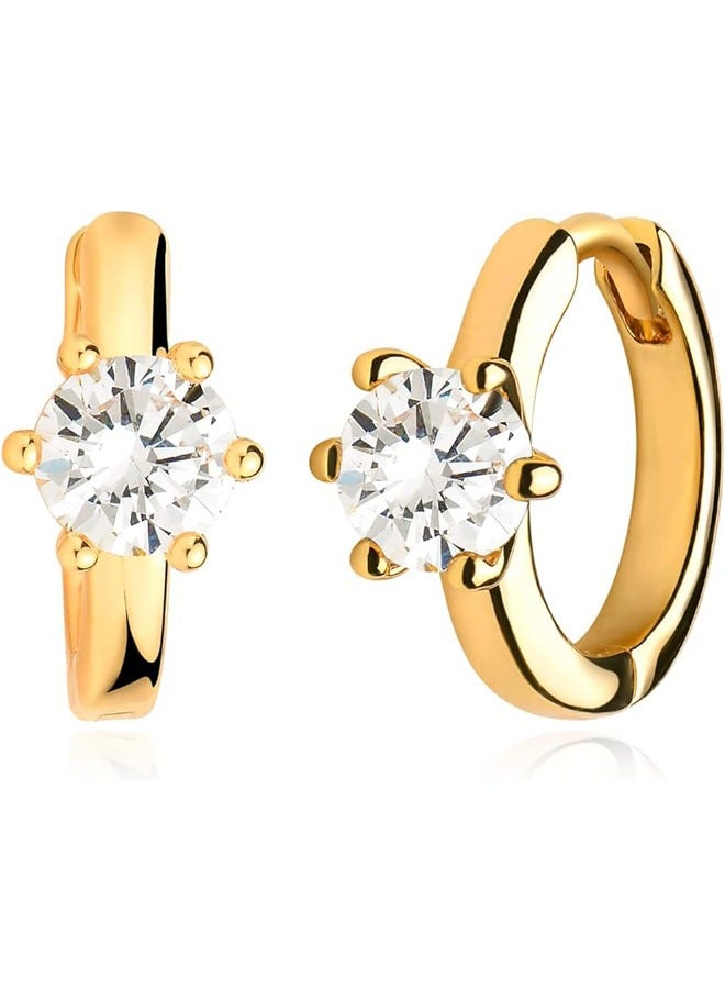 Mevecco Women Huggie Earrings Gold Hoop Sleeper 14K Gold Filled Small Simple Handmade Hypoallergenic Everyday Jewelry - Image 1