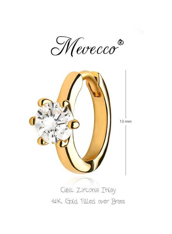 Mevecco Women Huggie Earrings Gold Hoop Sleeper 14K Gold Filled Small Simple Handmade Hypoallergenic Everyday Jewelry - Image 4