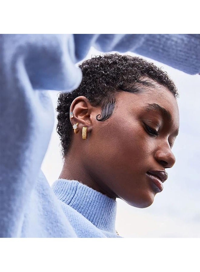 Mevecco Women Huggie Earrings Gold Hoop Sleeper 14K Gold Filled Small Simple Handmade Hypoallergenic Everyday Jewelry - Image 2