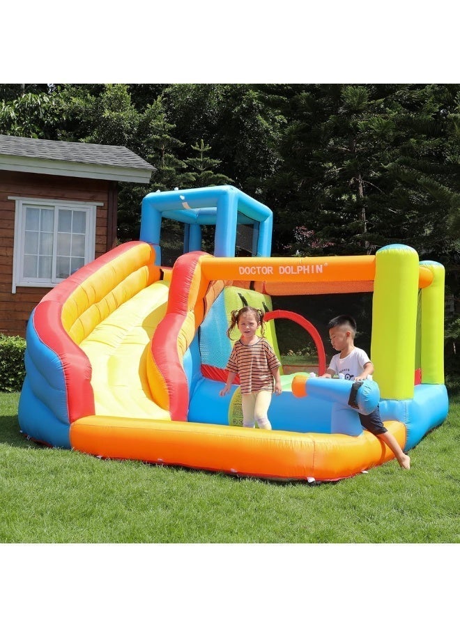 FLOBO Kids Inflatable Water Park Bouncy Castle With 450W Air Pump (310x280x210cm, Age 3-8 Years) - Multicolor - Image 4