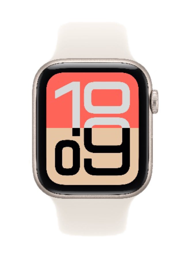 Apple Watch SE 3 GPS + Cellular 44mm (International Version) Starlight Aluminium Case With Starlight Sport Band - M/L - Image 2