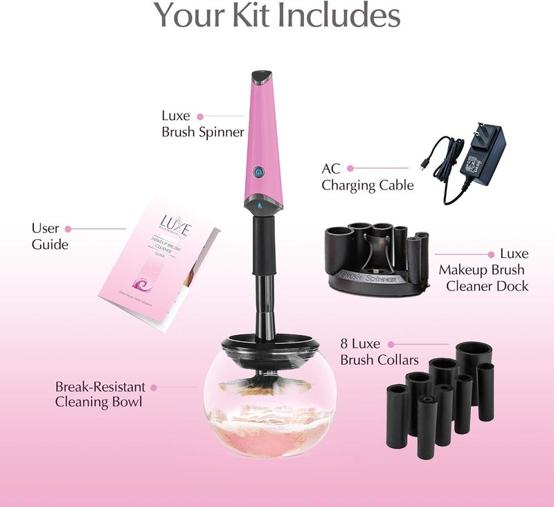 Luxe Pink Electric Makeup Brush Cleaner - Image 2
