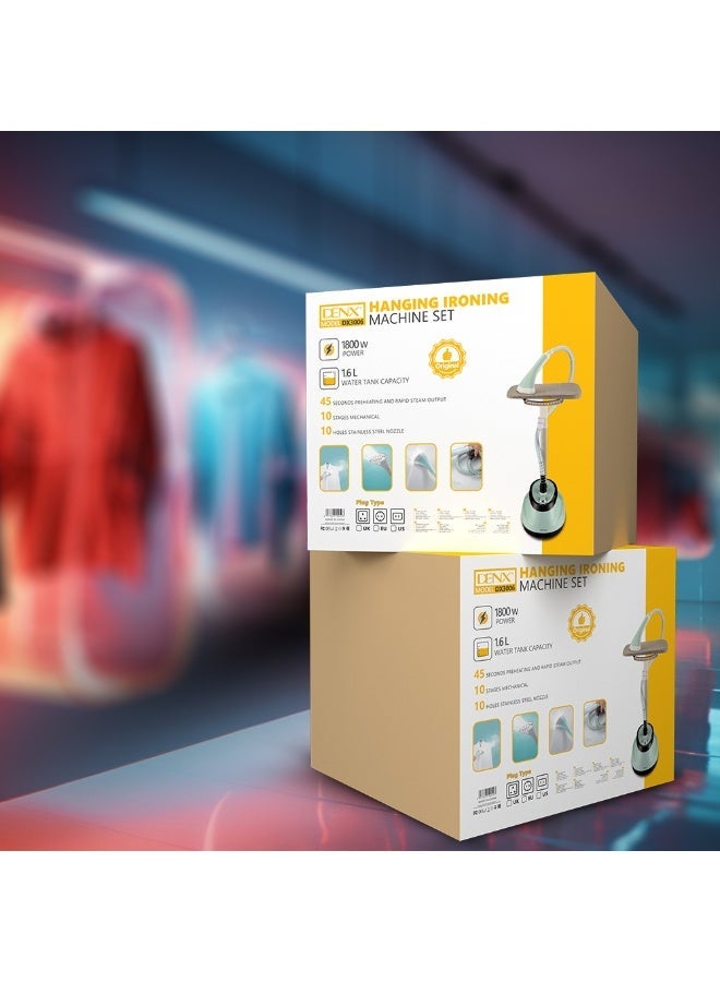 Denx Standing Garment Steamer for Clothes, 2-in-1 Professional Cloth Steamer with Ironing Board and Clothing Hanger Steam Output 45 Seconds For Wrinkles and Creases, 1.6L Steam Iron Fabric Steamer (Blue) - Image 3