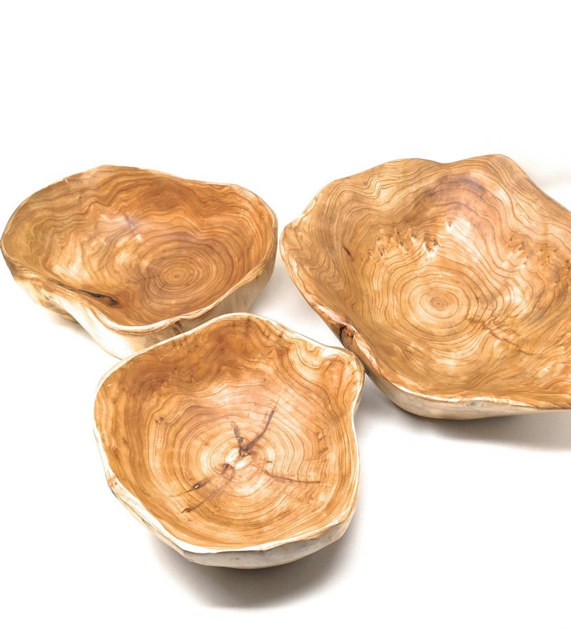 THY COLLECTIBLES Wooden Bowl Handmade Storage Natural Root Wood Crafts Bowl Fruit Salad Serving Bowls (Medium 10""-12"") - Image 3