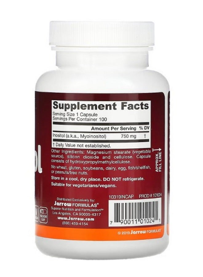 jarrow formulas Inositol 750 mg 100 Veggie Caps - Image 2