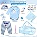 PEDOLLTREE Reborn Baby Dolls Clothes Boy Blue Dog Outfit Accessories 13 Pcs for 1722 Inches Reborn Doll Newborn Boy with Blue Dot Bassinet - Image 4