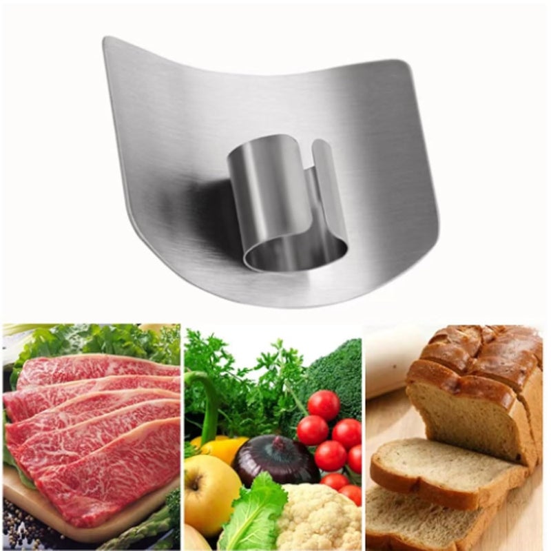 Moon Boat Stainless Steel Finger Guard, 2025 New Finger Protector for Cutting Food, Slicing Tool Finger Protector for Kitchen, Stainless Steel Finger Protector for Cutting, Chopping, Dicing, Slicing (2pcs) - Image 2