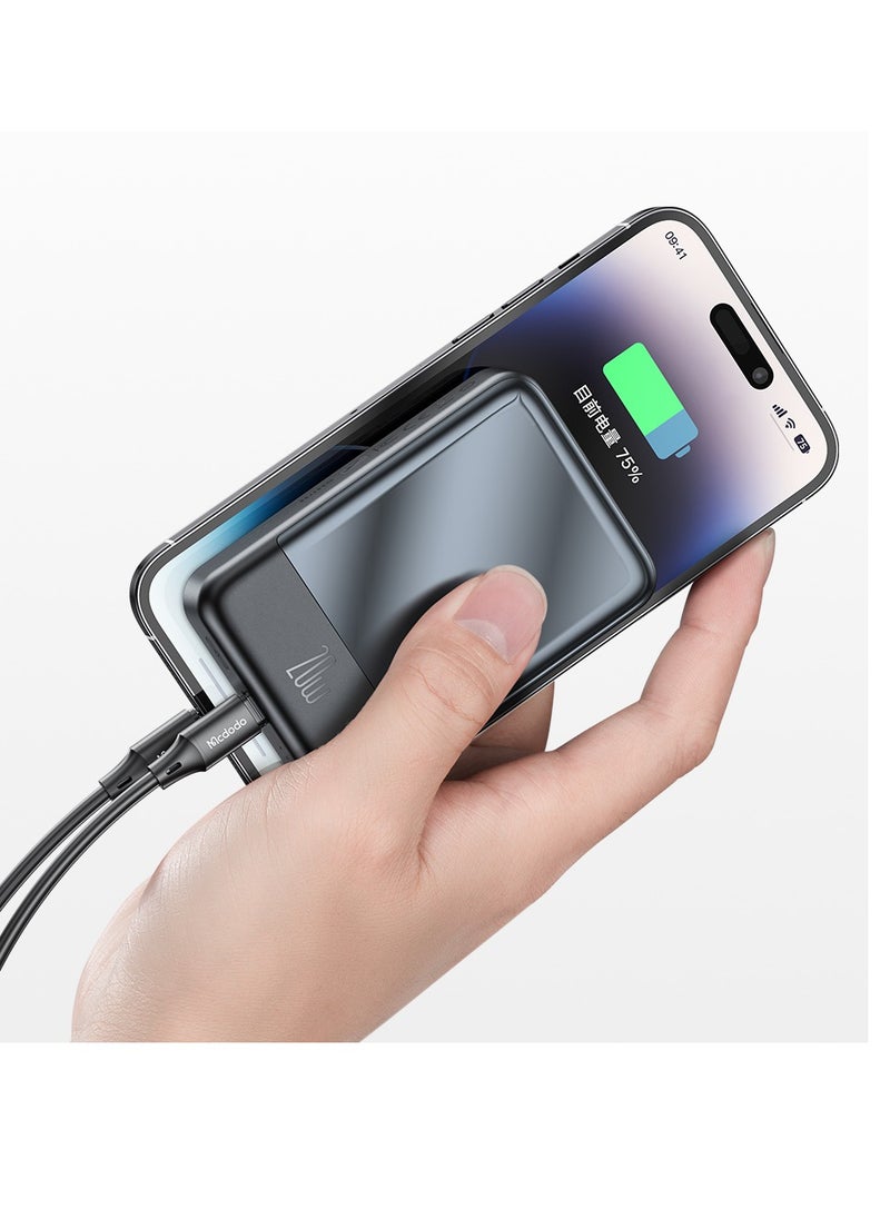 Mcdodo - Mcdodo MC-4261 Ambilight Series 20W Magnetic Wireless Charging 10000MAH Power Bank Black - Image 1