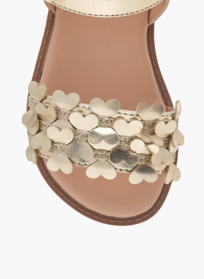 Flora Bella By Shoexpress Girls Textured Strap Sandals With Hook & Loop Closure  - Image 3
