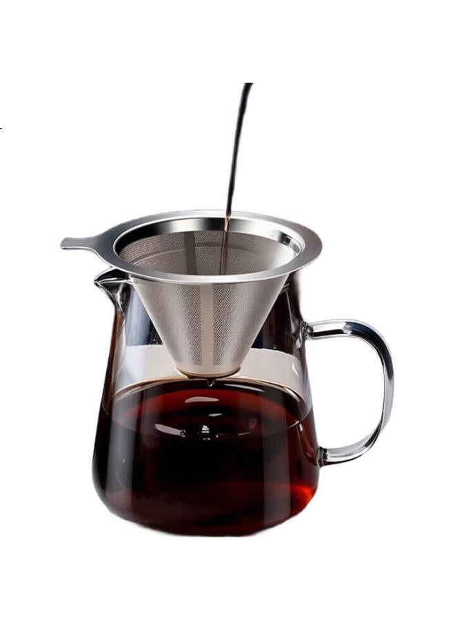 Cliton Pour Over Coffee Filter Cup Drip Style Home Coffee Pot 304 Stainless Steel Filter Mesh Filter 1-2 Cups - Image 3