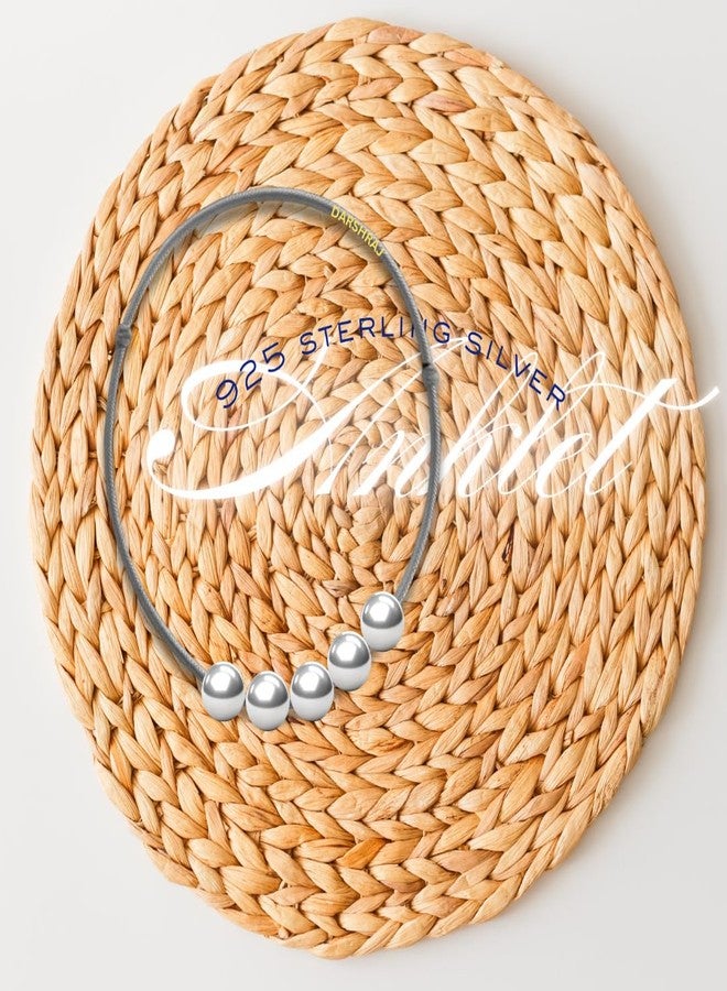 DARSHRAJ Handmade White Thread Anklet with 5 Sterling Silver Balls | 925 Silver Jewelry for Women & Girls - Image 2