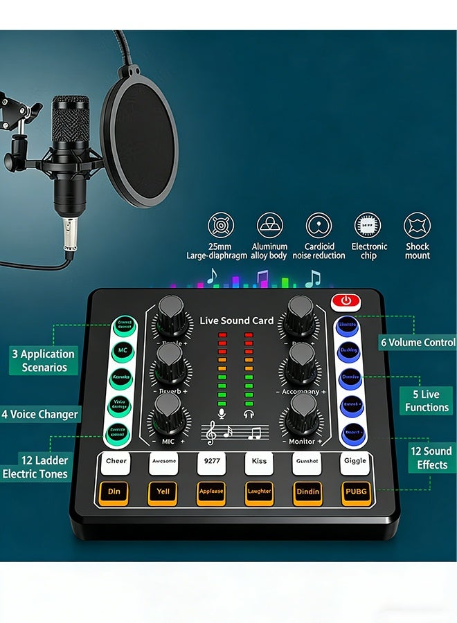 dida-cosmos M8 Live Sound Card DSP Chip Twelve Ambient Sounds Four Kinds Of Sound Changes Live Broadcast DJ Mixer Music Recording Guitars TikTok Facebook YouTube USB Bluetooth - Image 3