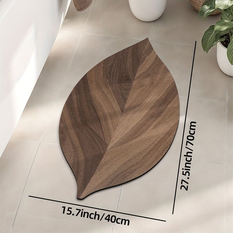 Large Absorbent Non Slip Bath Mat 40x70cm Leaf Print Shower Rug - Image 3
