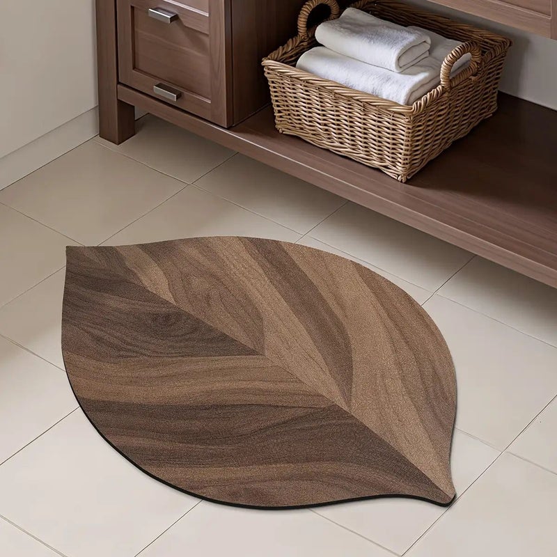 Large Absorbent Non Slip Bath Mat 40x70cm Leaf Print Shower Rug - Image 4