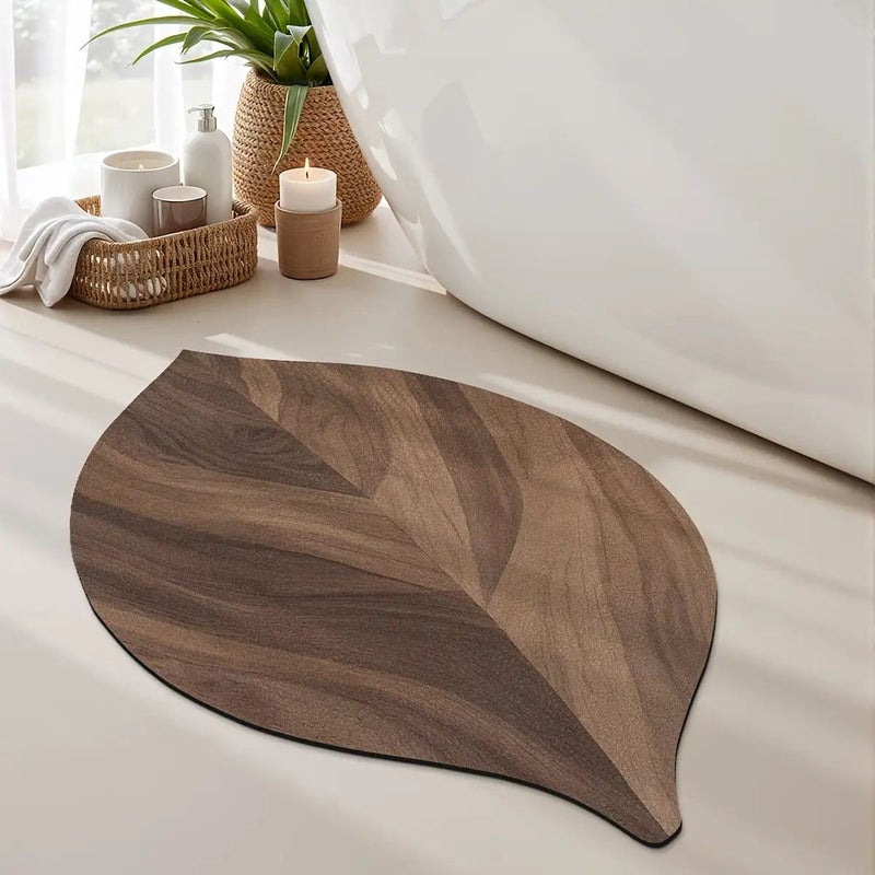 Large Absorbent Non Slip Bath Mat 40x70cm Leaf Print Shower Rug - Image 2