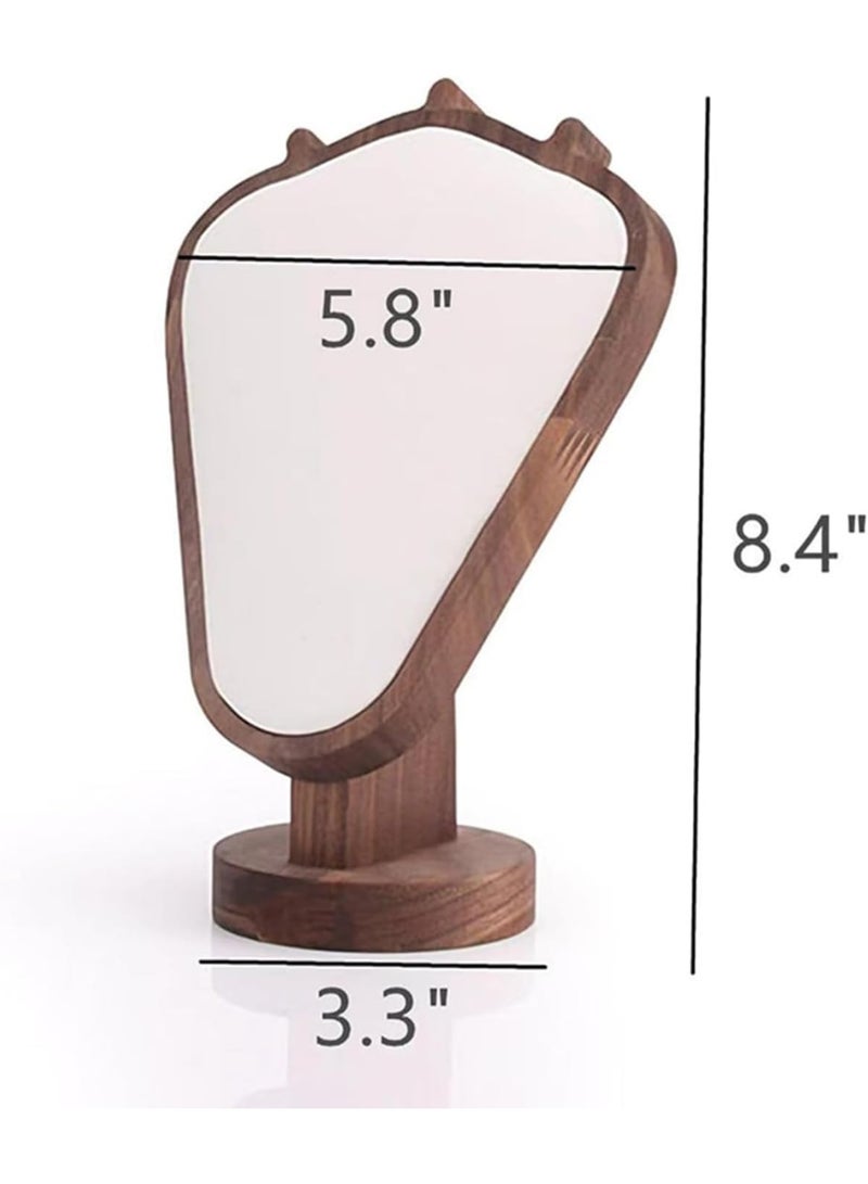 Wooden Necklace Display Stand, Walnut Color with White Leather Mat, Desktop Jewelry Organizer - Image 3