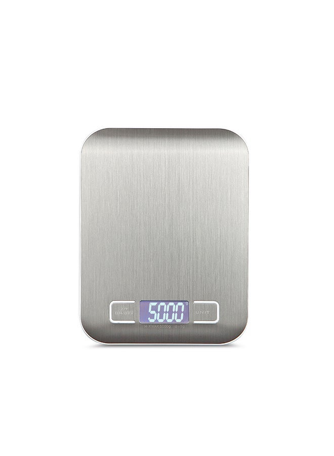 NIBEMINENT Portable Digital Scale Mini Kitchen Professional Accurate Electronic Precision Balance 5kg*1g DH-2012 Silver 20.6x16.4x3.0cm - Image 1