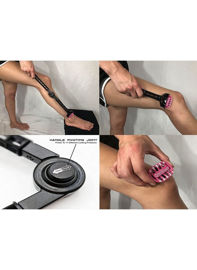 OmniShaver Mnishaver Extender Handle Full Body Shaver For Men & Women With 20" Extension Holder Adjustable & Foldable Includes Detachable Lotion Applicator For Back Legs Arms Articulating Head Pink  - Image 5