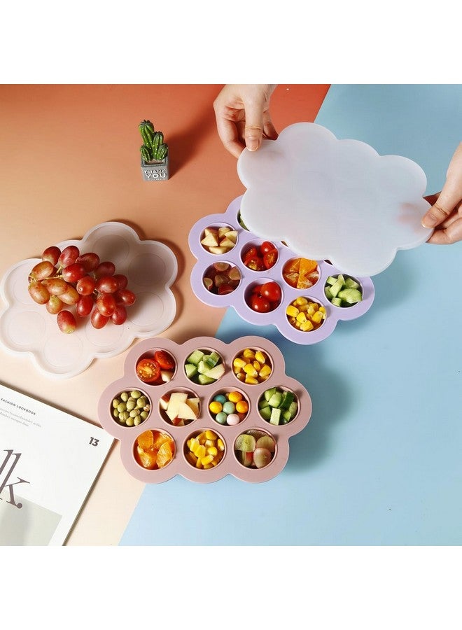 PandaEar 2 Pack Silicone Baby Food Freezer Tray with Lids, Baby Food Perfect Storage Container for Homemade Baby Food, Fruit, Purees and Breastmilk (Pink/Purple) - Image 3