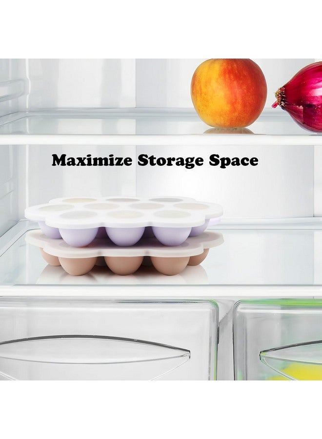 PandaEar 2 Pack Silicone Baby Food Freezer Tray with Lids, Baby Food Perfect Storage Container for Homemade Baby Food, Fruit, Purees and Breastmilk (Pink/Purple) - Image 5
