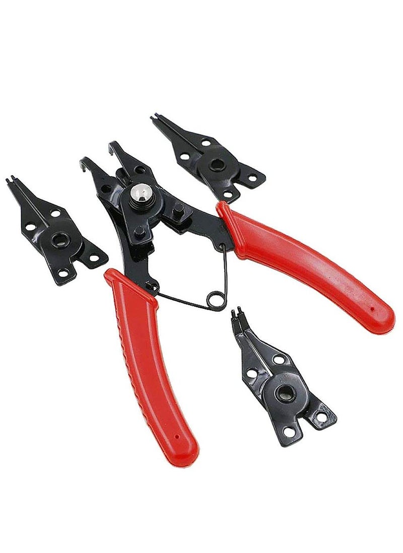 DIY Crafts DIY Crafts CTDIYHI32162 4 in 1 Snap Ring Pliers Plier Set Circlip Combination Retaining Clip Red Pack of 4  - Image 2
