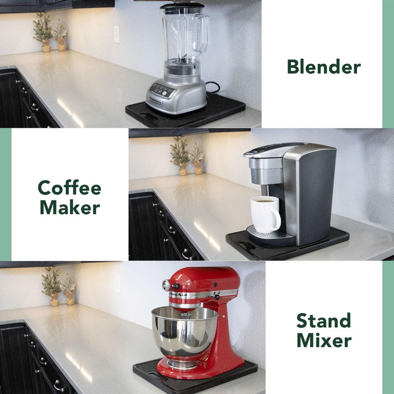 Nifty Solutions Nifty Medium Appliance Rolling Tray – Black, Home Kitchen Counter Organizer, Integrated Rolling System, Non-Slip Pad Top for Coffee Maker, Stand Mixer, Blender, Toaster - Image 4