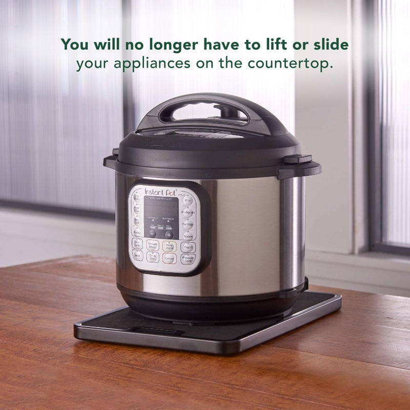 Nifty Solutions Nifty Medium Appliance Rolling Tray – Black, Home Kitchen Counter Organizer, Integrated Rolling System, Non-Slip Pad Top for Coffee Maker, Stand Mixer, Blender, Toaster - Image 3