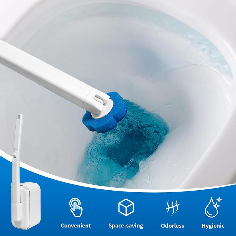 clowand Disposable Toilet Brush,Toilet Bowl Cleaner, Toilet Cleaning Supplies, Toilet Bowl Brush,Toilet Cleaner Brush,Toilet Brush with Holder, 48 Refills for Deep Cleaning and Hygienic Bathroom Maintenance - Image 5