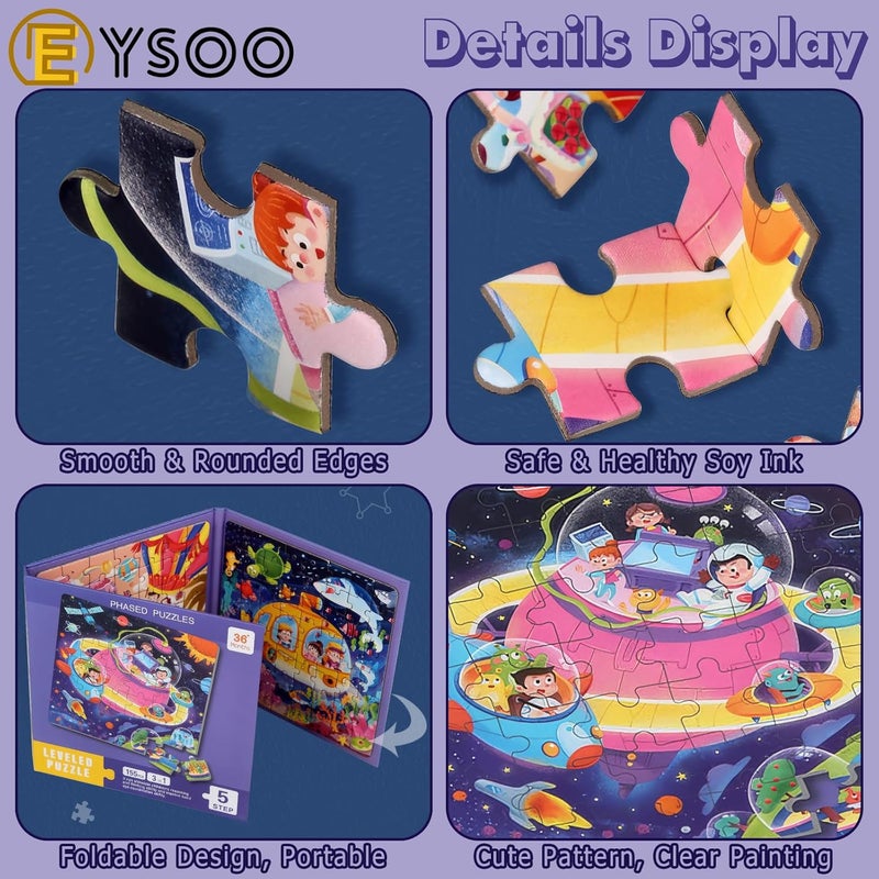 EYSOO General compatible practical design Magnetic Jigsaw Puzzles 3 Pack Jigsaw Puzzle for Kids 42+49+64 PCS Toddler Puzzles Portable Travel Toy for 3+ Kids Boys Girls (Level 5-A) Popular trusted craftsmanship - Image 5