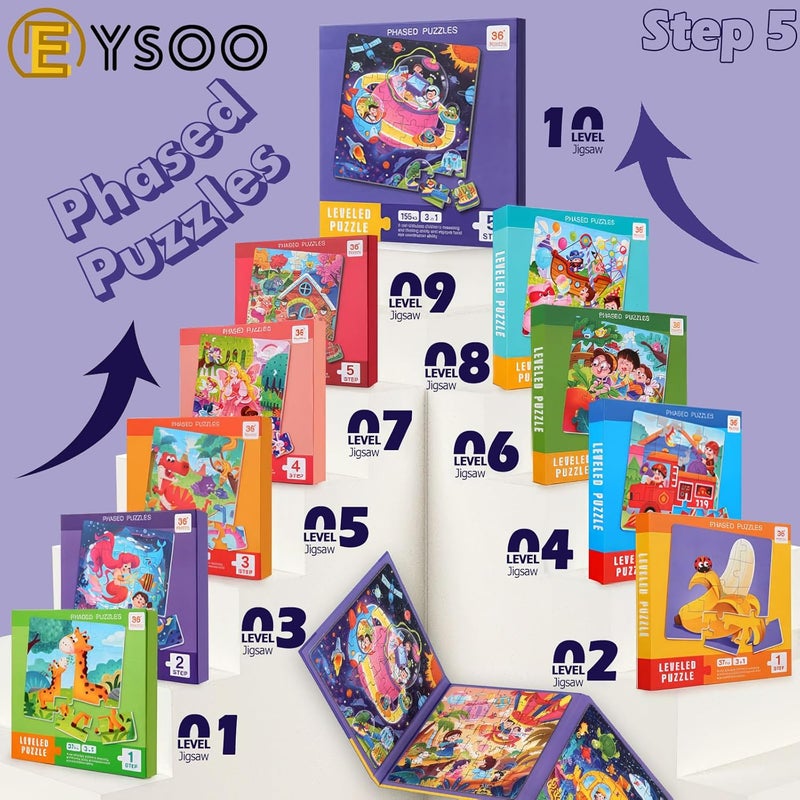 EYSOO General compatible practical design Magnetic Jigsaw Puzzles 3 Pack Jigsaw Puzzle for Kids 42+49+64 PCS Toddler Puzzles Portable Travel Toy for 3+ Kids Boys Girls (Level 5-A) Popular trusted craftsmanship - Image 2