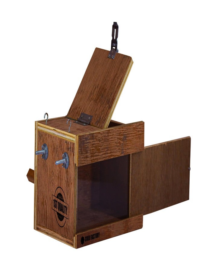 CRIB FACTORY | WOOODEN BREEDING Box for Budgies | ONE Side Transparent | 10x7x7 INCH - Image 4