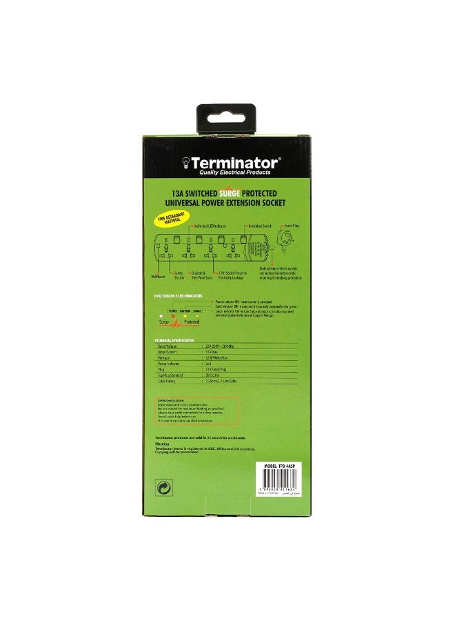 Terminator Terminator TPB‑4ASP – 4‑Way 3M Switched Power Extension Lead  - Image 3