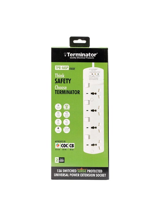 Terminator Terminator TPB‑4ASP – 4‑Way 3M Switched Power Extension Lead  - Image 2