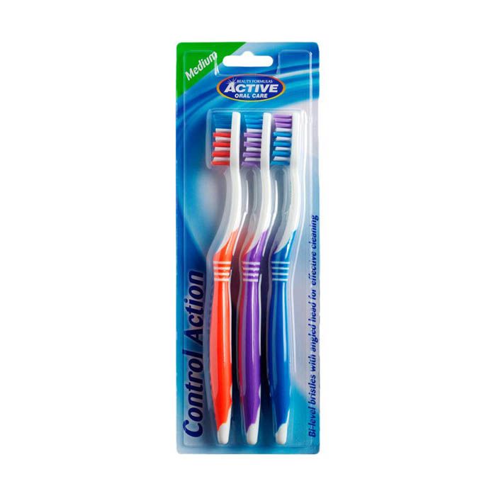 Beauty Formula Control Action Tooth Brush 3 Pack