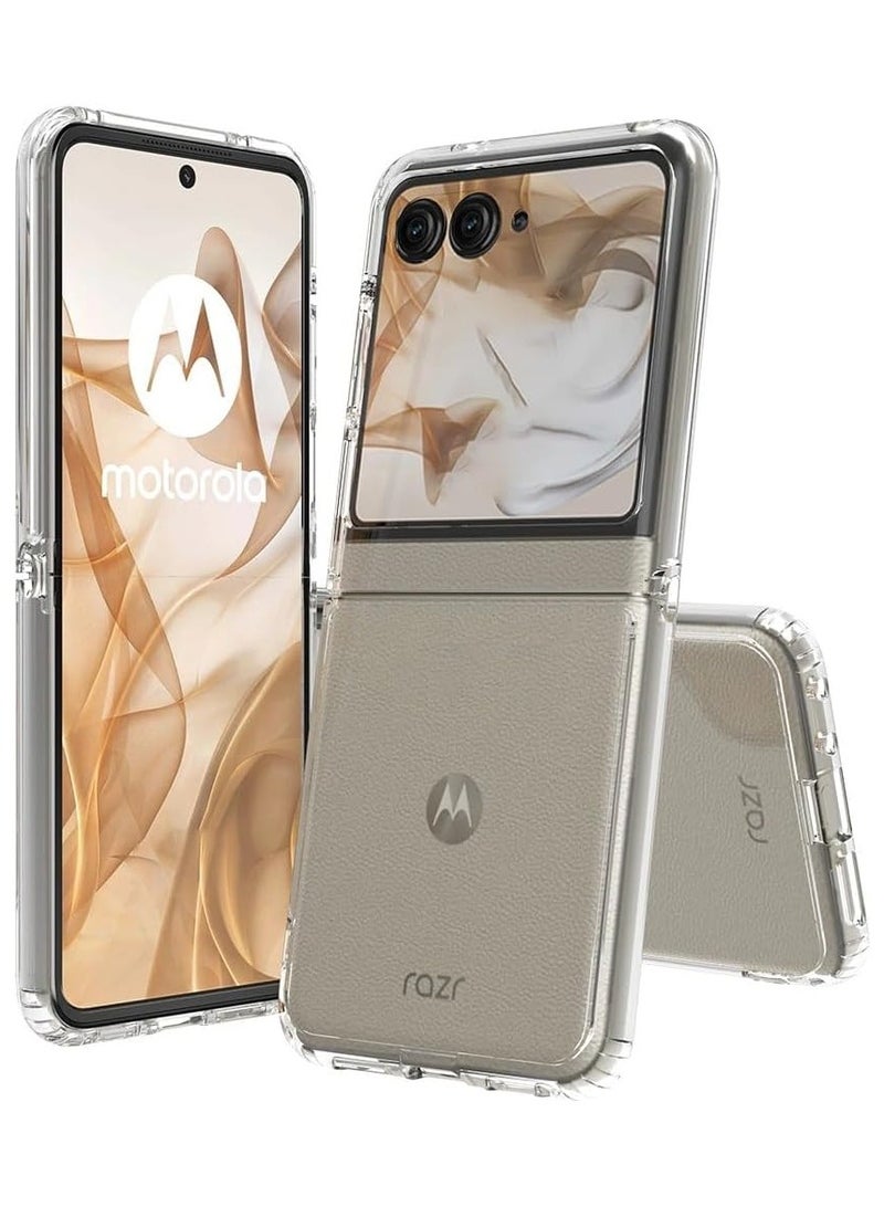 General Motorola Razr 50 2024 Case, Acrylic Clear Hard Hybrid Cover No-Yellow Shockproof Bumper Slim Case for Moto Razr 50  - Image 1