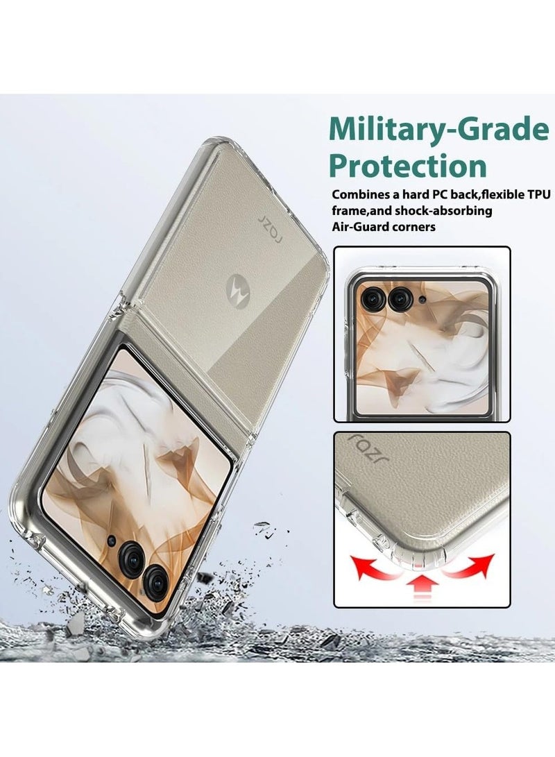 General Motorola Razr 50 2024 Case, Acrylic Clear Hard Hybrid Cover No-Yellow Shockproof Bumper Slim Case for Moto Razr 50  - Image 3