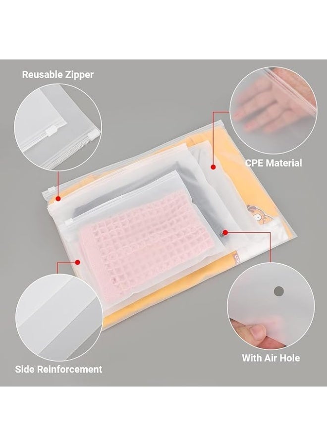 اكياس تغليف الملابس للشحن من ال ام دبليو ان اف يو، 25 قطعة من اكياس بلاستيكية بسحاب بلوري للملابس، اكياس بسحاب قابلة لاعادة الاغلاق للتي شيرت والقمصان والمستندات مع فتحات تهوية 28 × 35 سم - Image 2