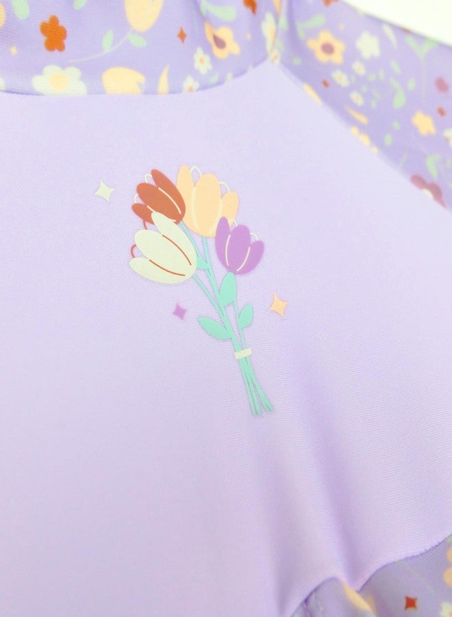 Splash About Kids Sleeved Floatsuit, Lilac Spring, 2-4 Years - Image 2