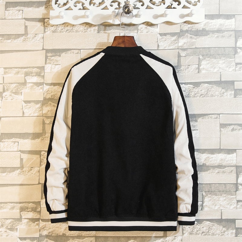 2019 Autumn New Korean Style Coat Men'S Trendy Plus Size Corduroy Baseball Uniform Stand Collar Boys Jacket - Image 5