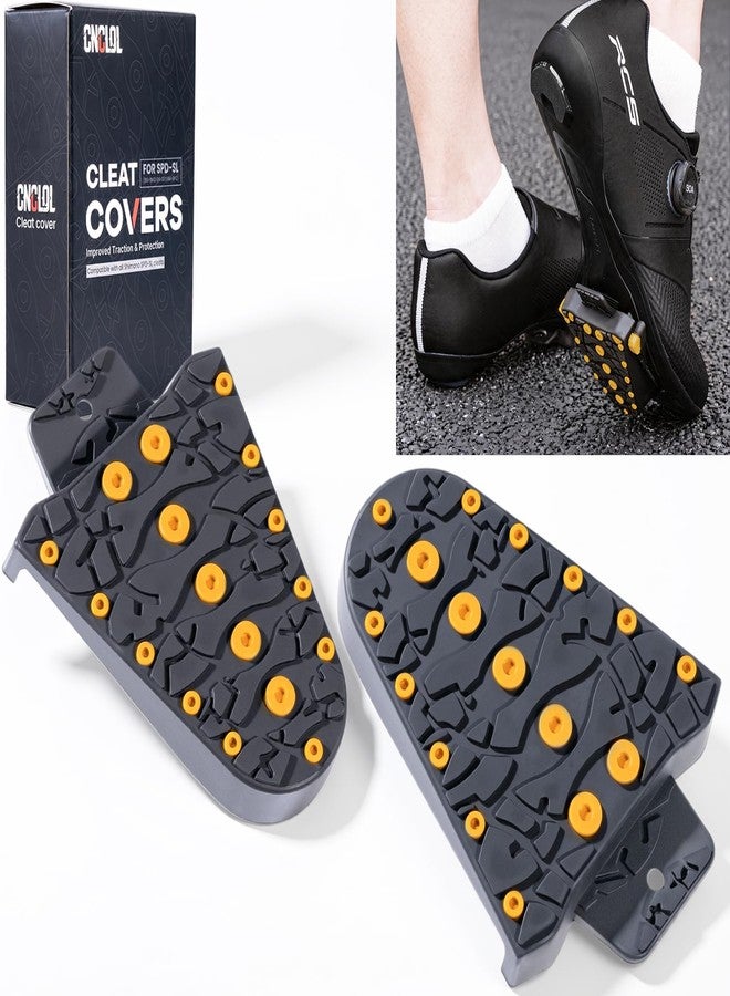 CNCLOL CNC SPD-SL Cleat Covers, Road Bike & Cycling Shoe Non-Slip Rubber Protector Compatible with Shimano SM-SH10/SM-SH11/SM-SH12/SM-SH45, Yellow - Image 1