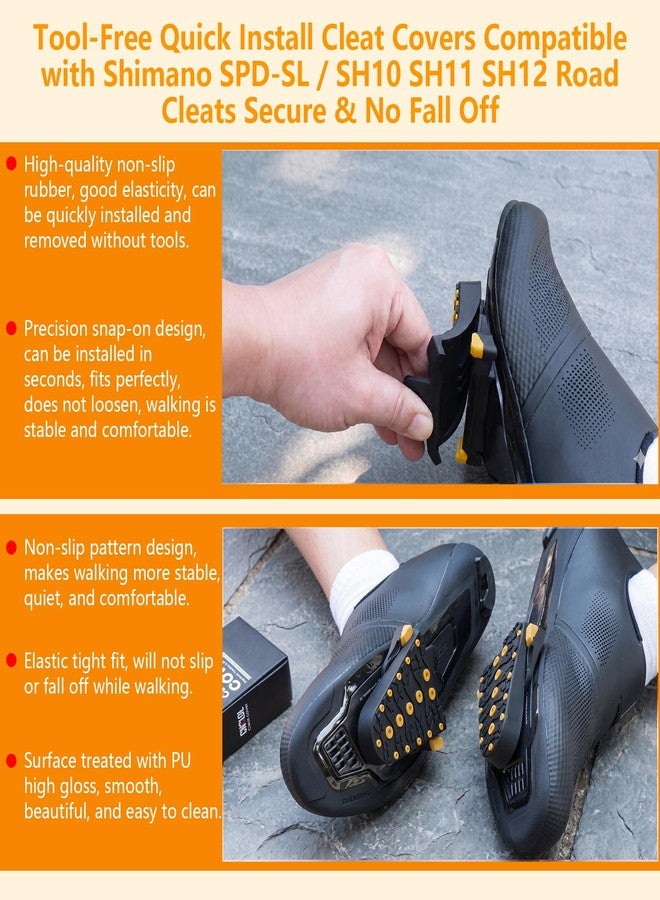 CNCLOL CNC SPD-SL Cleat Covers, Road Bike & Cycling Shoe Non-Slip Rubber Protector Compatible with Shimano SM-SH10/SM-SH11/SM-SH12/SM-SH45, Yellow - Image 5